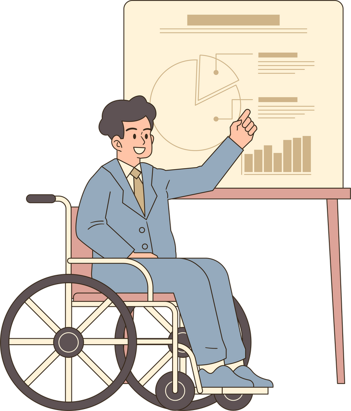 Disabled Businessman doing Presentation